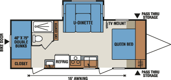 2016 KZ RV Spree Connect C231BHS Travel Trailer Floorplan