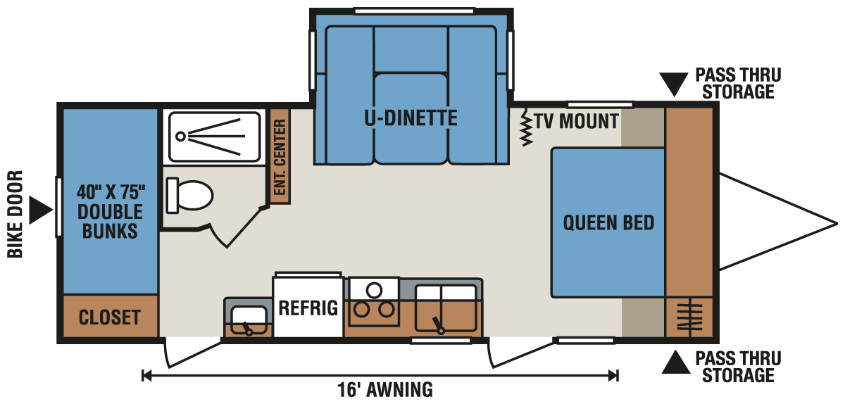 2016 KZ RV Spree Connect C231BHS Travel Trailer Floorplan