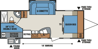 2016 KZ RV Spree Connect C250BHS Travel Trailer Floorplan