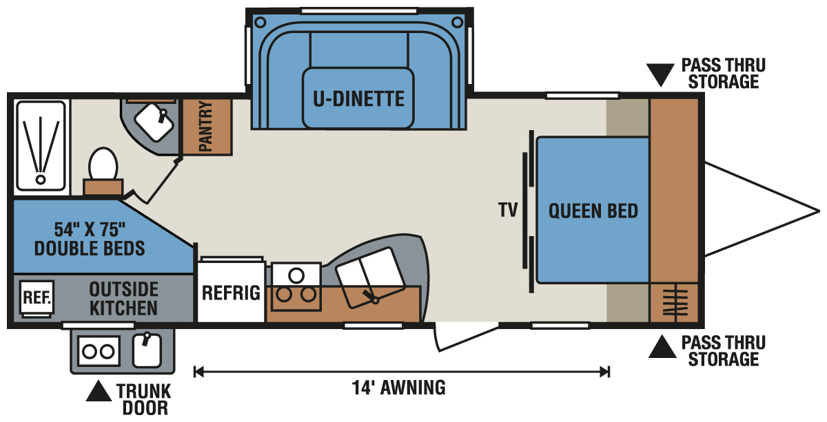 2016 KZ RV Spree Connect C250BHS Travel Trailer Floorplan