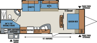 2016 KZ RV Spree Connect C283BHS Travel Trailer Floorplan