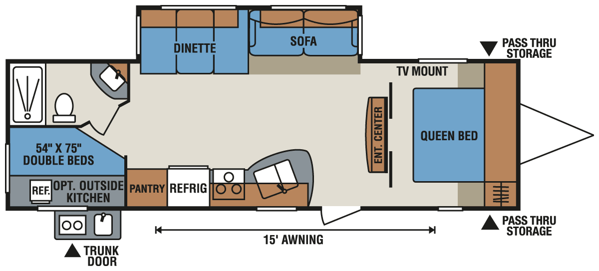 2016 KZ RV Spree Connect C283BHS Travel Trailer Floorplan