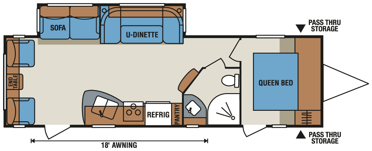 2016 KZ RV Spree Connect C290RLS Travel Trailer Floorplan