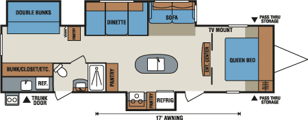 2016 KZ RV Spree Connect C322IKS Travel Trailer Floorplan