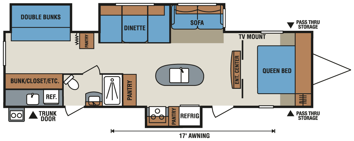 2016 KZ RV Spree Connect C322IKS Travel Trailer Floorplan