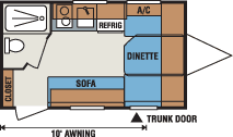 2016 KZ RV Spree Escape E14RB Travel Trailer Floorplan