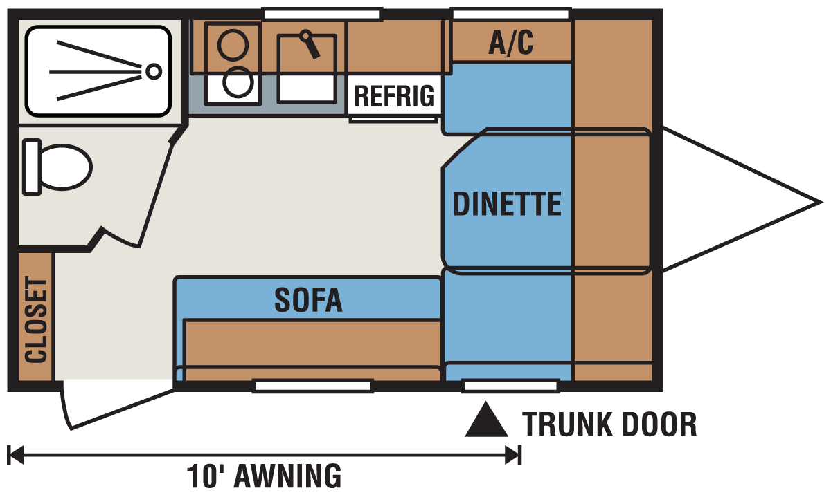 2016 KZ RV Spree Escape E14RB Travel Trailer Floorplan