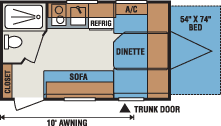 2016 KZ RV Spree Escape E14RBT Travel Trailer Floorplan