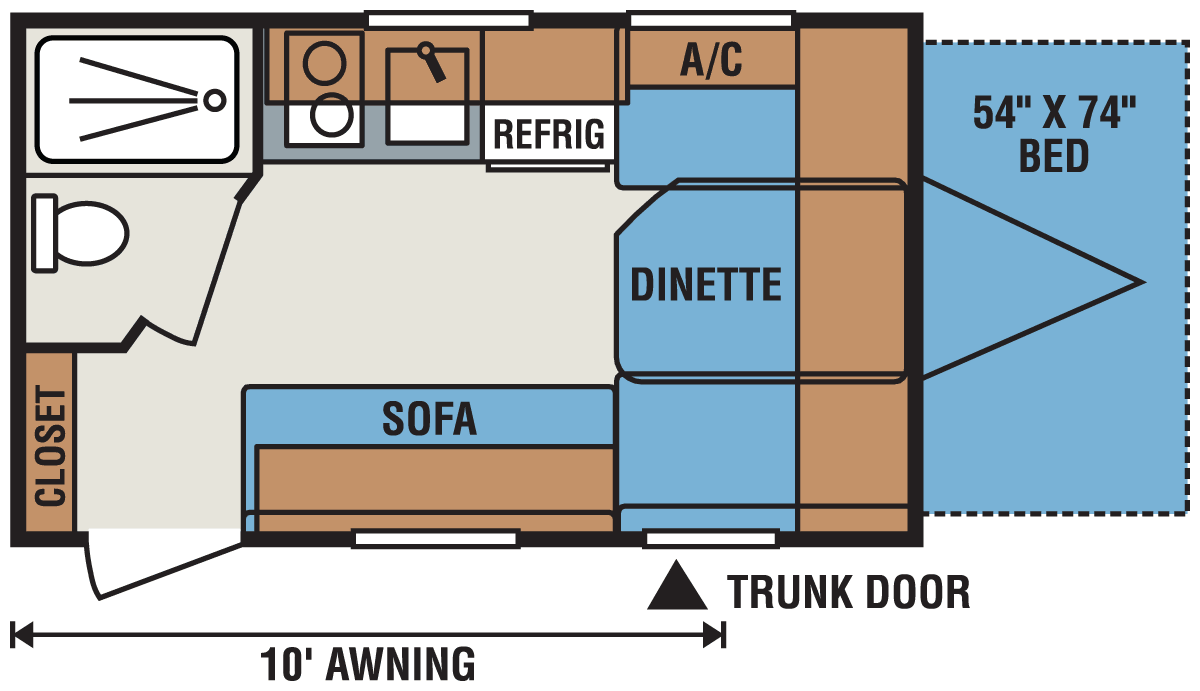 2016 KZ RV Spree Escape E14RBT Travel Trailer Floorplan