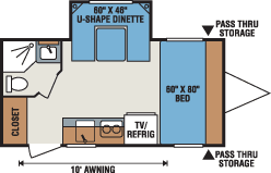 2016 KZ RV Spree Escape E170S Travel Trailer Floorplan