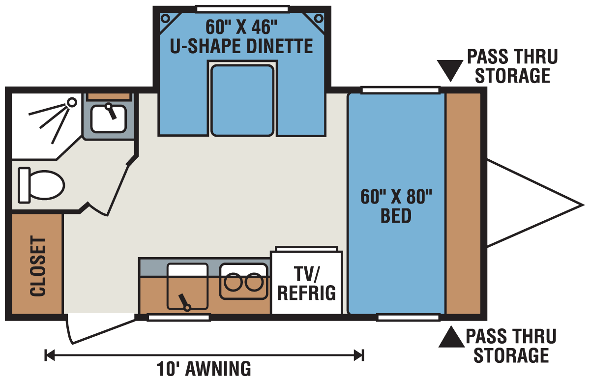 2016 KZ RV Spree Escape E170S Travel Trailer Floorplan