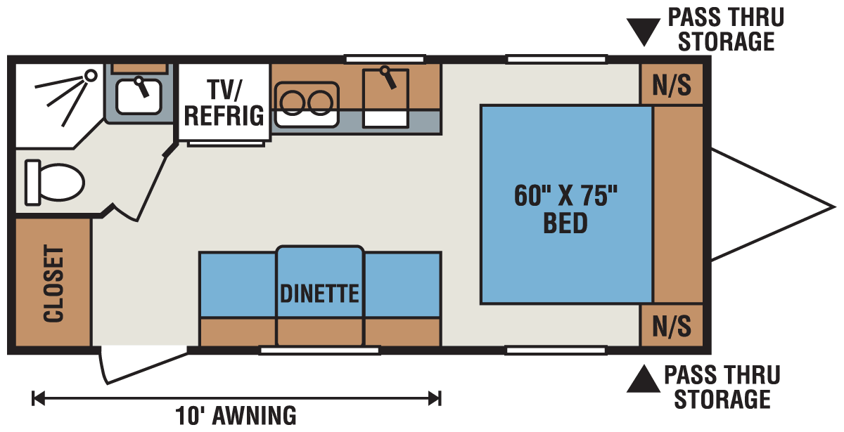 2016 KZ RV Spree Escape E190 Travel Trailer Floorplan