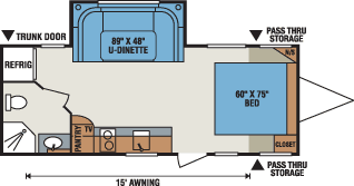 2016 KZ RV Spree Escape E200RBS Travel Trailer Floorplan