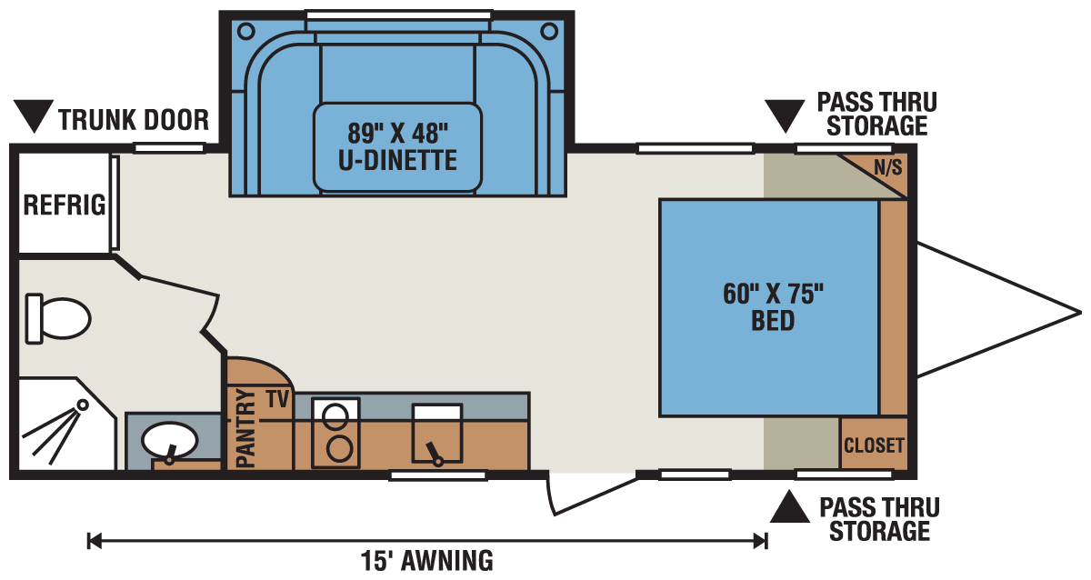 2016 KZ RV Spree Escape E200RBS Travel Trailer Floorplan