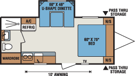 2016 KZ RV Spree Escape E200S Travel Trailer Floorplan