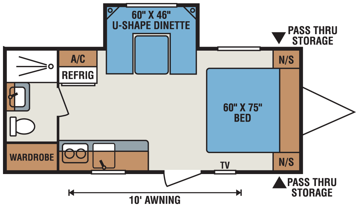 2016 KZ RV Spree Escape E200S Travel Trailer Floorplan