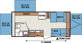 2016 KZ RV Spree Escape E20RBT Travel Trailer Floorplan