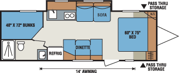 2016 KZ RV Spree Escape E250S Travel Trailer Floorplan