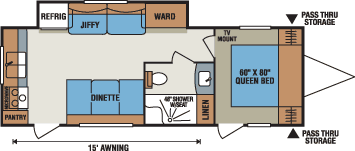 2016 KZ RV Spree 262RKS Travel Trailer Floorplan