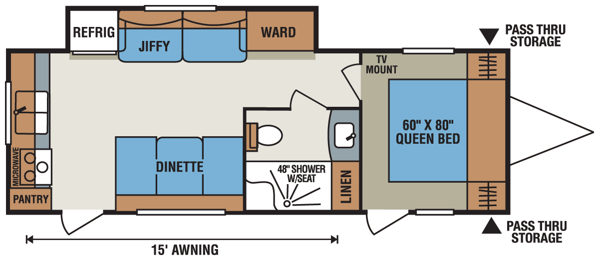 2016 KZ RV Spree 262RKS Travel Trailer Floorplan