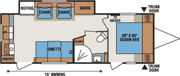 2016 KZ RV Spree 263RKS Travel Trailer Floorplan