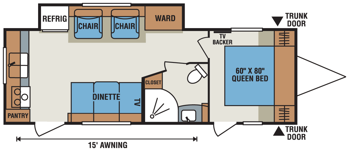 2016 KZ RV Spree 263RKS Travel Trailer Floorplan