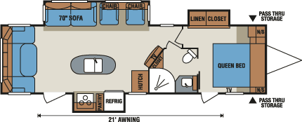 2016 KZ RV Spree 304RL Travel Trailer Floorplan