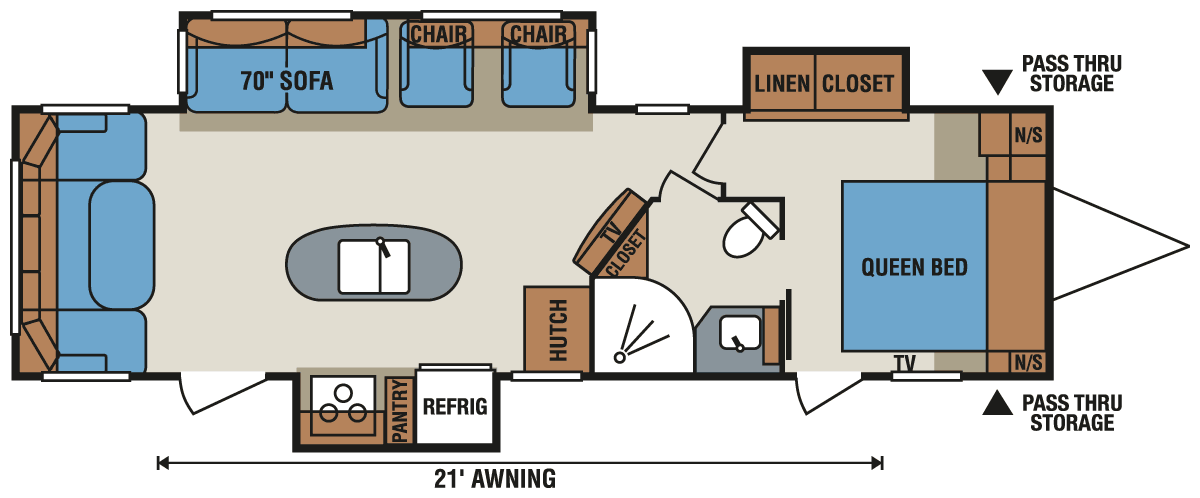 2016 KZ RV Spree 304RL Travel Trailer Floorplan