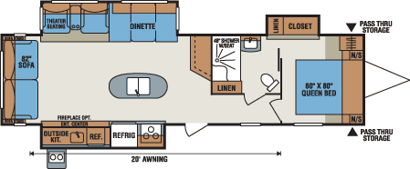 2016 KZ RV Spree 328IK Travel Trailer Floorplan