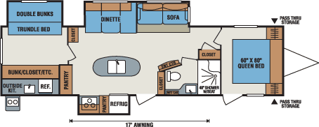 2016 KZ RV Spree 329IK Travel Trailer Floorplan