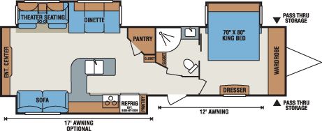 2016 KZ RV Spree 337RES Travel Trailer Floorplan