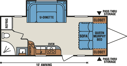 2016 KZ RV Vision V20RBS Murphy Bed Option Travel Trailer Floorplan