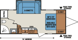 2016 KZ RV Vision V20RBS Travel Trailer Floorplan