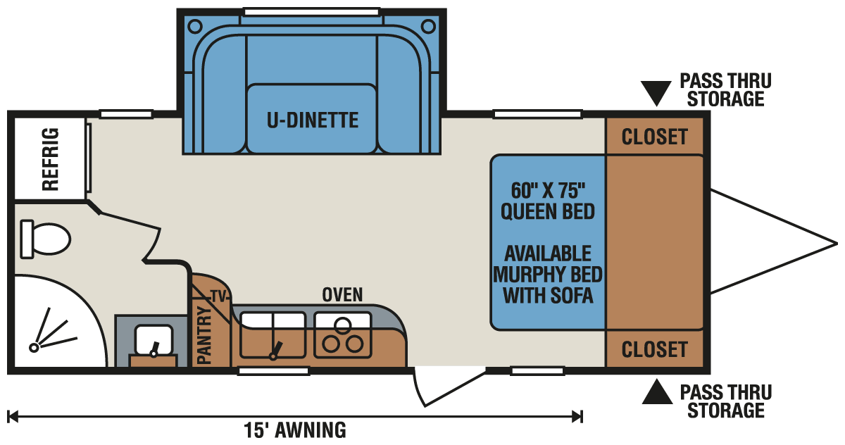 2016 KZ RV Vision V20RBS Travel Trailer Floorplan