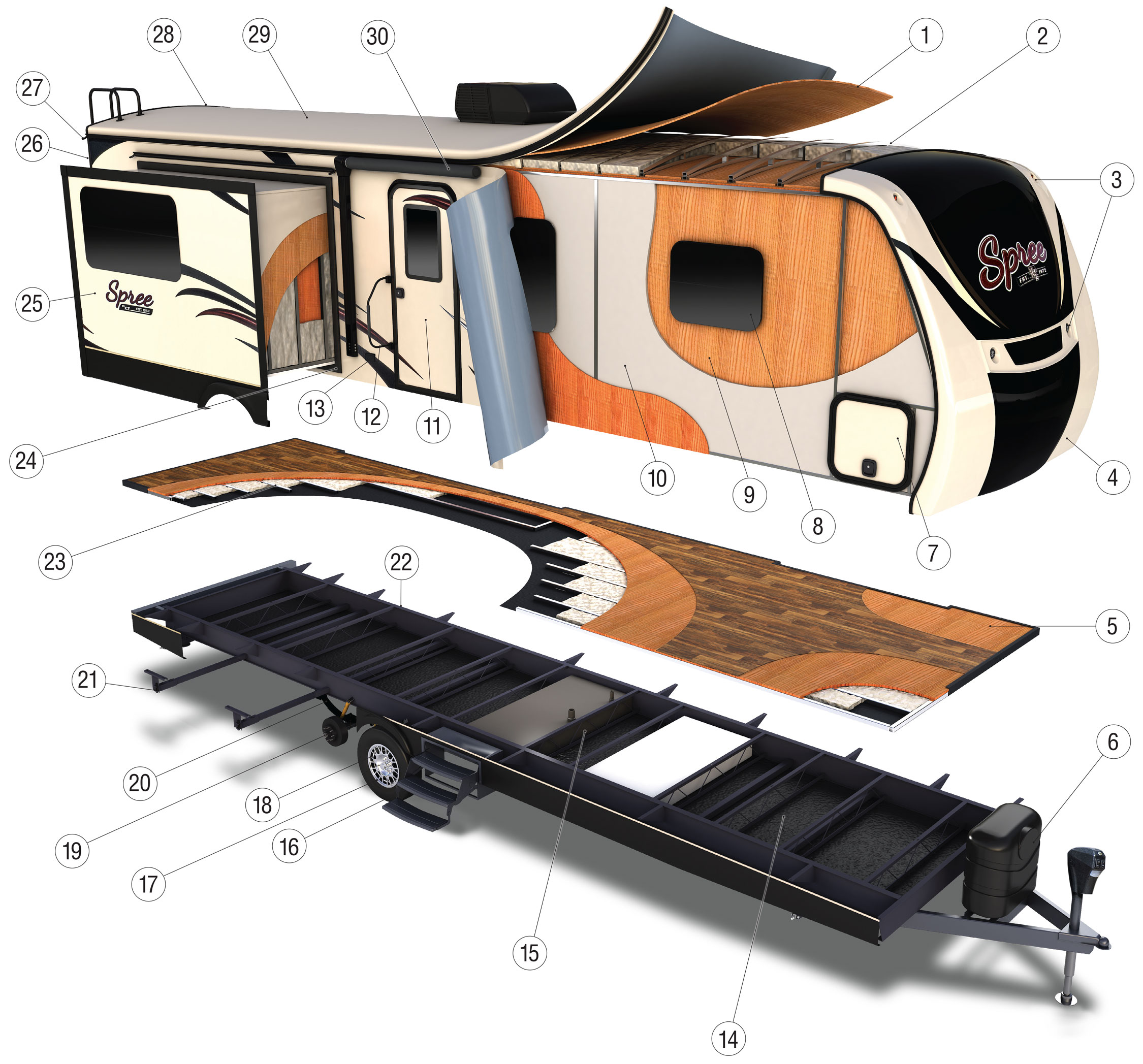 2017 KZ RV Spree Travel Trailer Cutaway