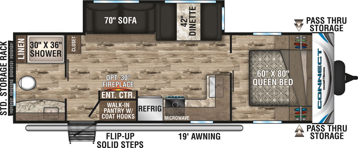 2019 KZ RV Connect C261RB Travel Trailer Floorplan