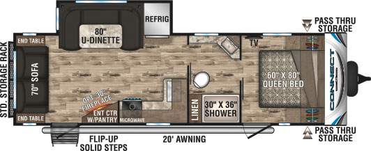 2019 KZ RV Connect C261RL Travel Trailer Floorplan