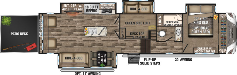 2019 KZ RV Durango Gold G382MBQ Fifth Wheel Floorplan