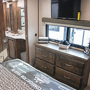 2019 KZ RV Durango Gold G366FBT Fifth Wheel Bedroom Dresser shown in Cascade decor