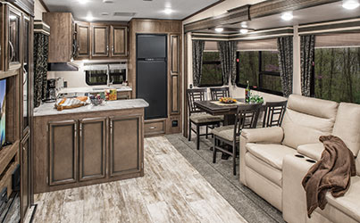 2019 KZ RV Durango Half-Ton D256RKT Fifth Wheel Kitchen