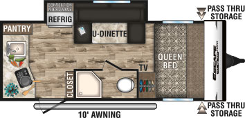 2019 KZ RV Escape Mini M181RK Travel Trailer Floorplan