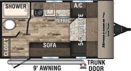 2019 KZ RV Sportsmen Classic SE 130RBSE Travel Trailer Floorplan