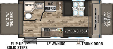 2018 KZ RV Sportsmen Classic 160RBT Travel Trailer Floorplan