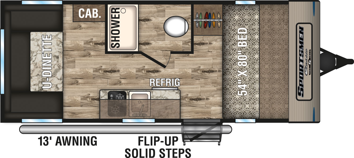 2019 KZ RV Sportsmen Classic 170RD Travel Trailer Floorplan