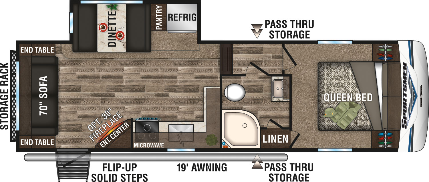 2019 KZ RV Sportsmen 251RL Fifth Wheel Floorplan