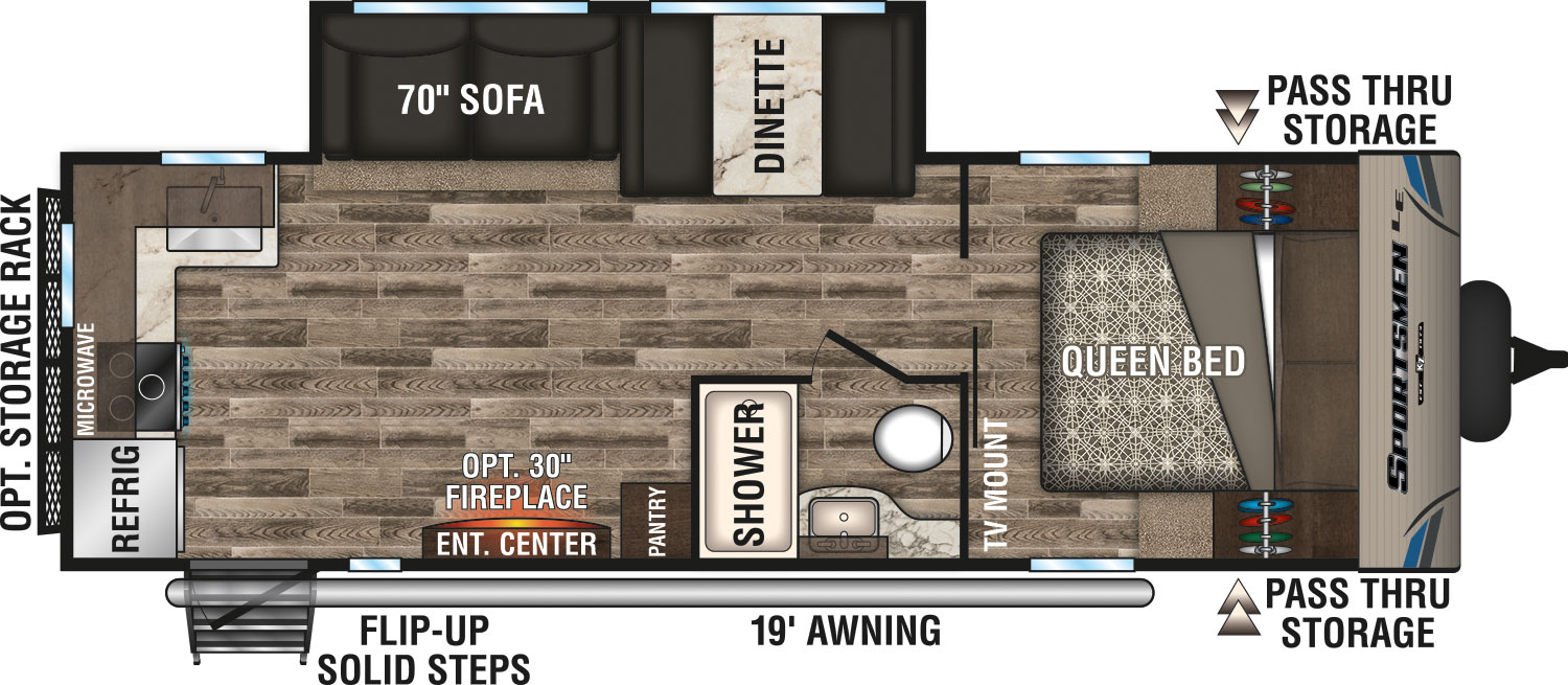 2019 KZ RV Sportsmen LE 241RKLE Travel Trailer Floorplan