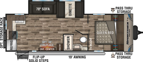 2019 KZ RV Sportsmen LE 241RKLE Travel Trailer Floorplan