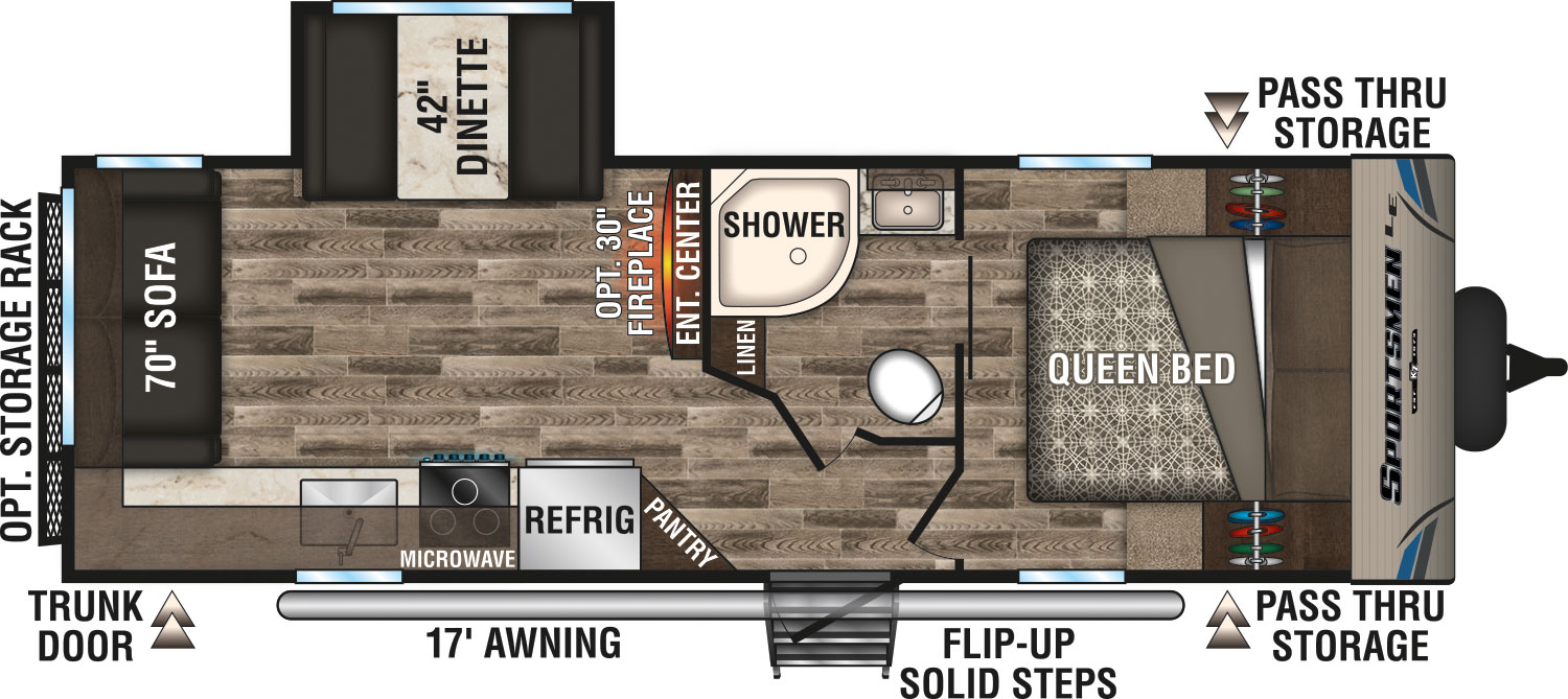 2019 KZ RV Sportsmen LE 241RLLE Travel Trailer Floorplan