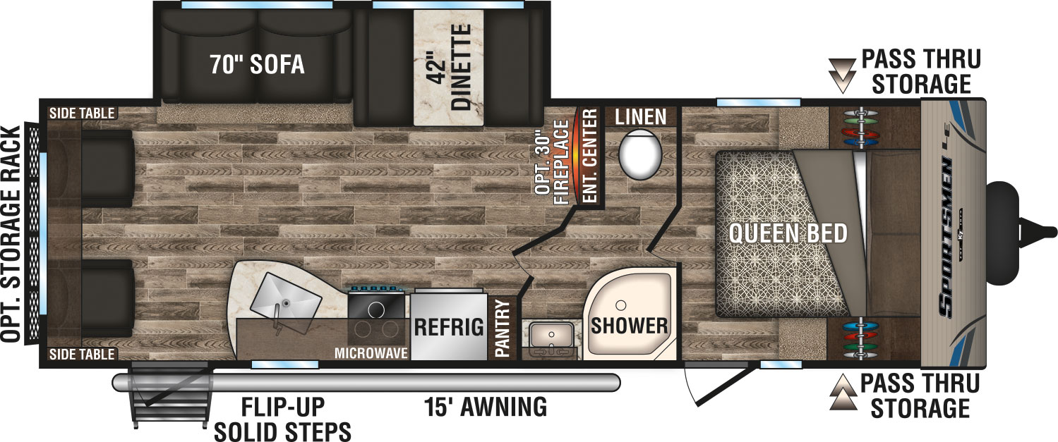 2019 KZ RV Sportsmen LE 261RLLE Travel Trailer Floorplan