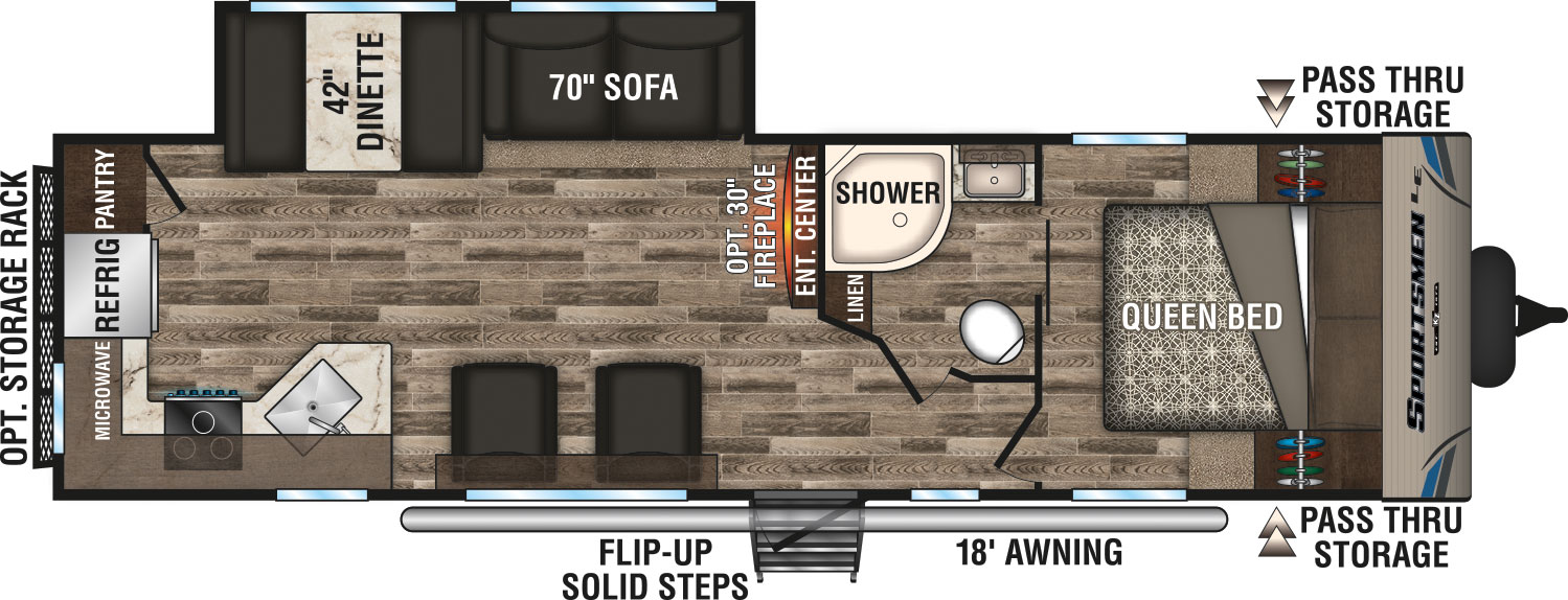 2019 KZ RV Sportsmen LE 291RKLE Travel Trailer Floorplan